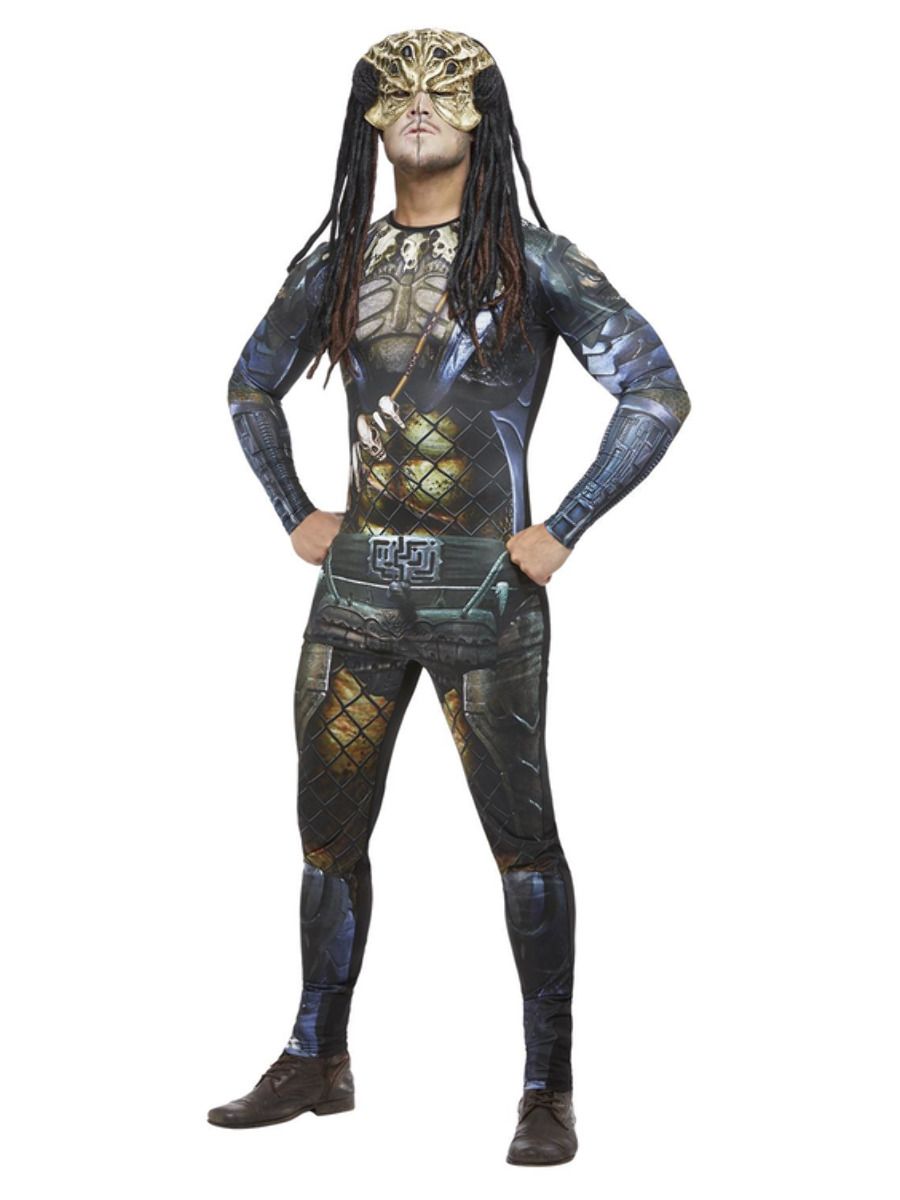 Predatory Alien Costume Adults Sci Fi Couples Fancy Dress Outfit Mens Ladies
