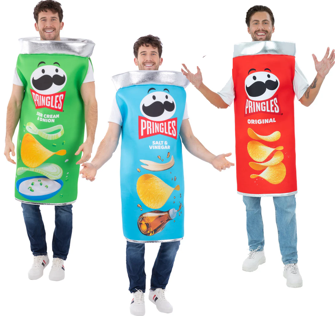 Pringles Tub Fancy Dress Novelty Stag Night Costume Adults Crisp Packet Outfit
