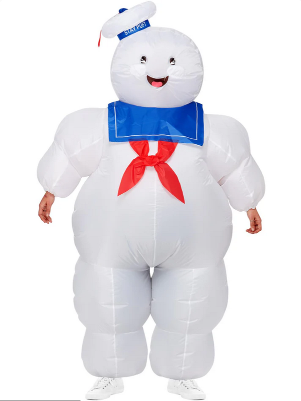 Ghostbusters Inflatable Stay Puft Costume Licensed Adults Fancy Dress Outfit