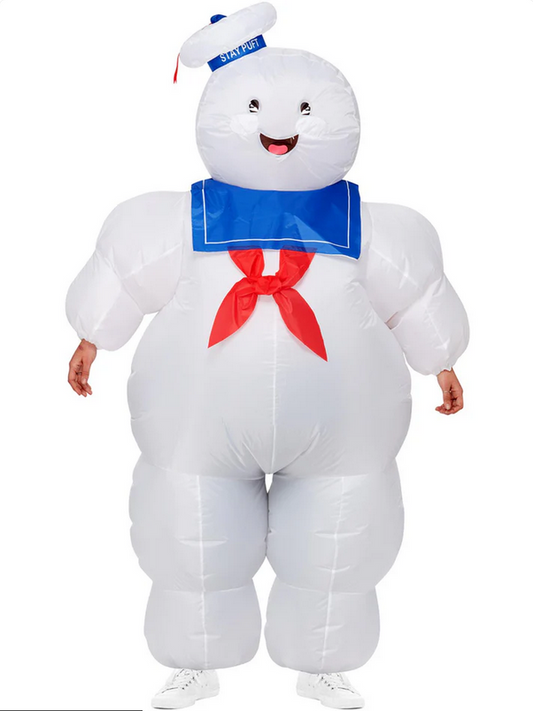 Ghostbusters Inflatable Stay Puft Costume Licensed Adults Fancy Dress Outfit