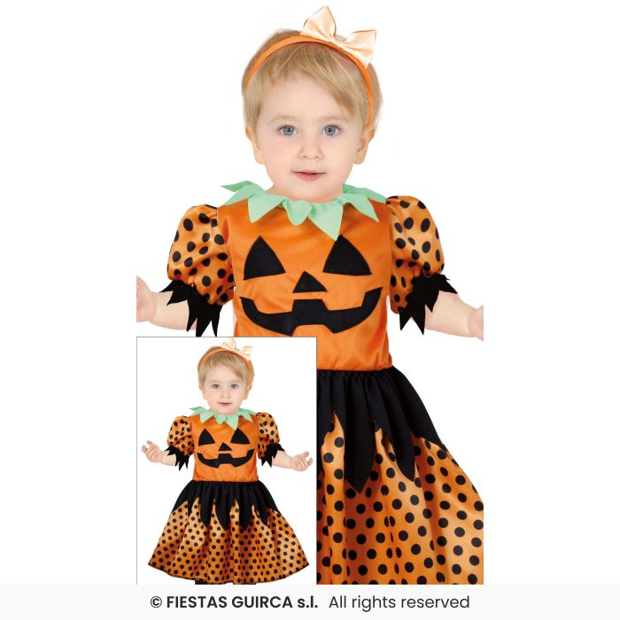 Pretty Pumpkin Dress Halloween Fancy Dress Costume Girls Pumpkin Outfit Toddlers Age 1-3