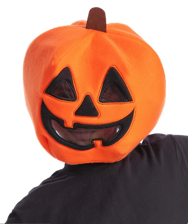 Kids Pumpkin Mascot Head Mask Halloween Fancy Dress Pumpkin Mask Boys Girls