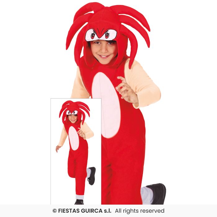 Hedgehog Costume Retro Video Gaming Fancy Dress Outfit Kids Red Age 3-12