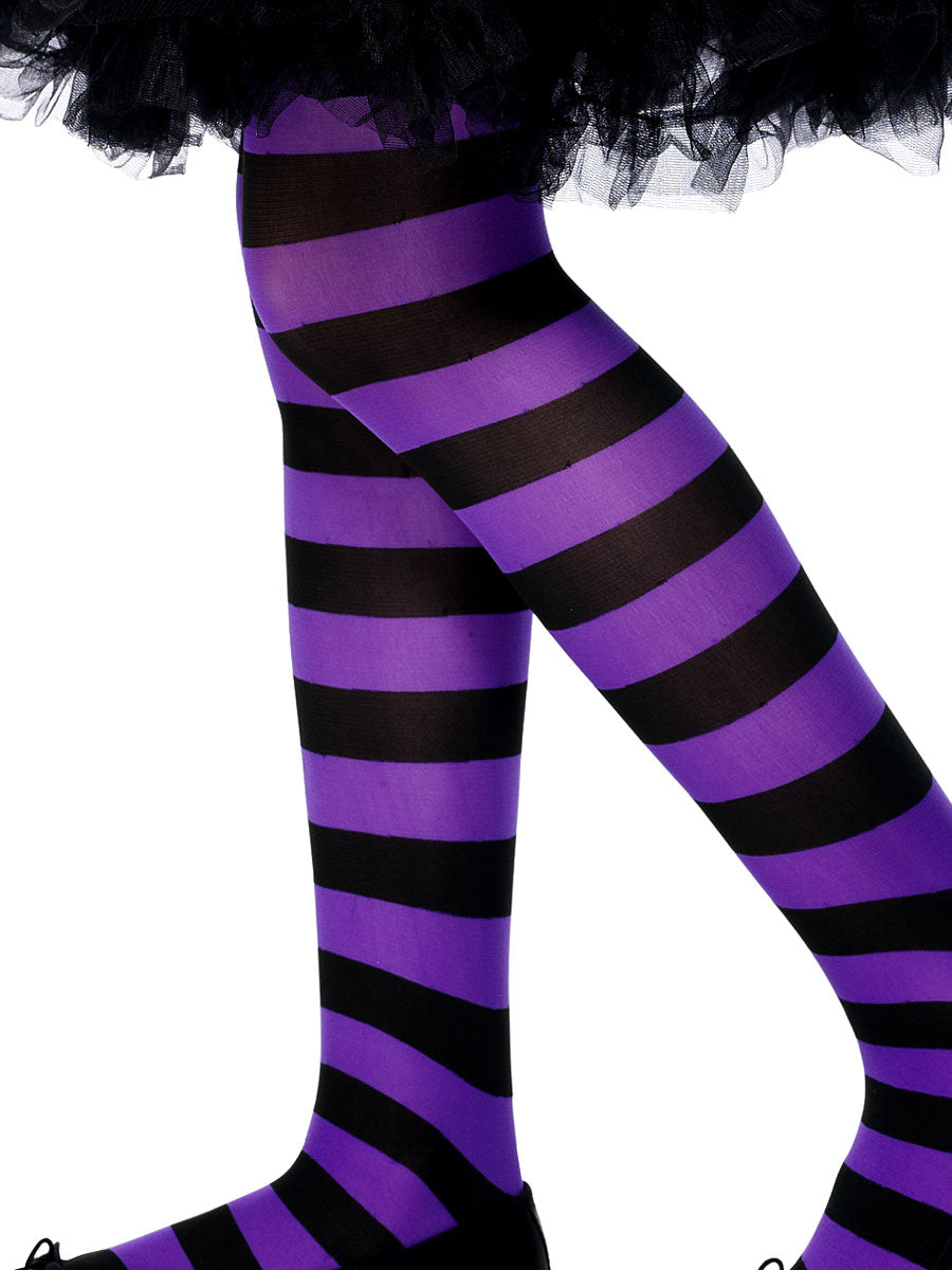 Girls Stripe Tights 6-12 Years