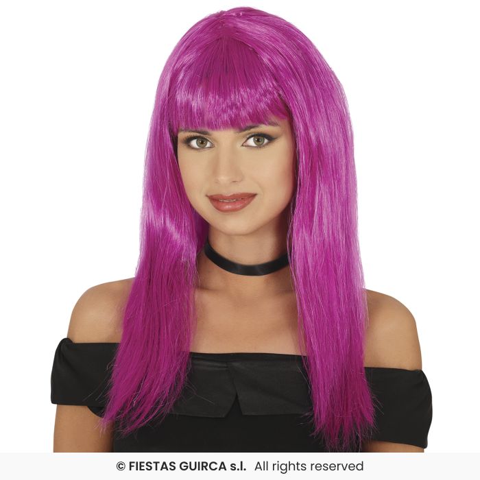 Ladies Long Straight Wig With Fringe Colour Fancy Dress Wig Adults 120gram
