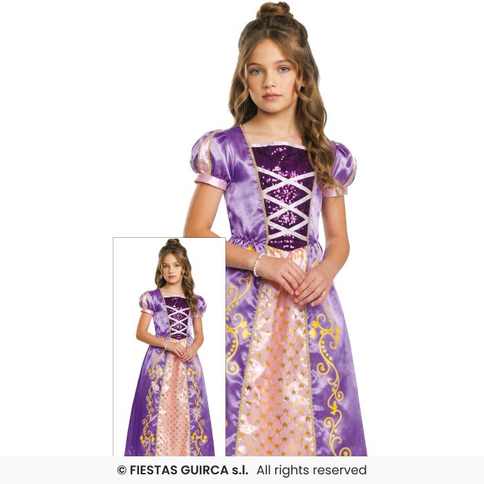 Princess Costume Girls Purple Fairytale Outfit Fancy Dress Kids Age 5-12