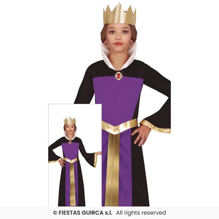Purple Queen Girls Film Star Magical Halloween Queen Fancy Dress Costume Age 3-12