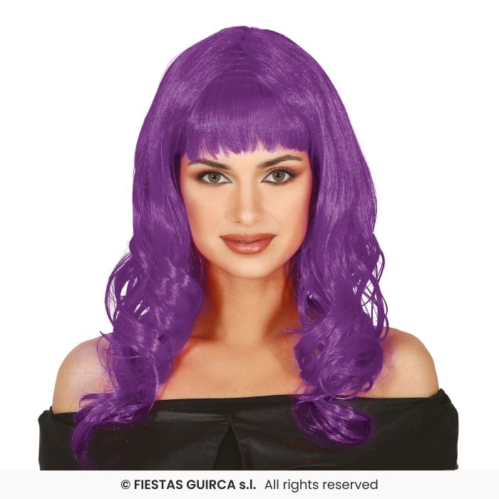 Ladies Long Curly Wig With Fringe Colour Fancy Dress Wig Adults