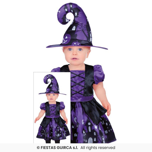 Deluxe Purple Witch Costume Toddlers Halloween Witches Fancy Dress Outfit Age 1-2