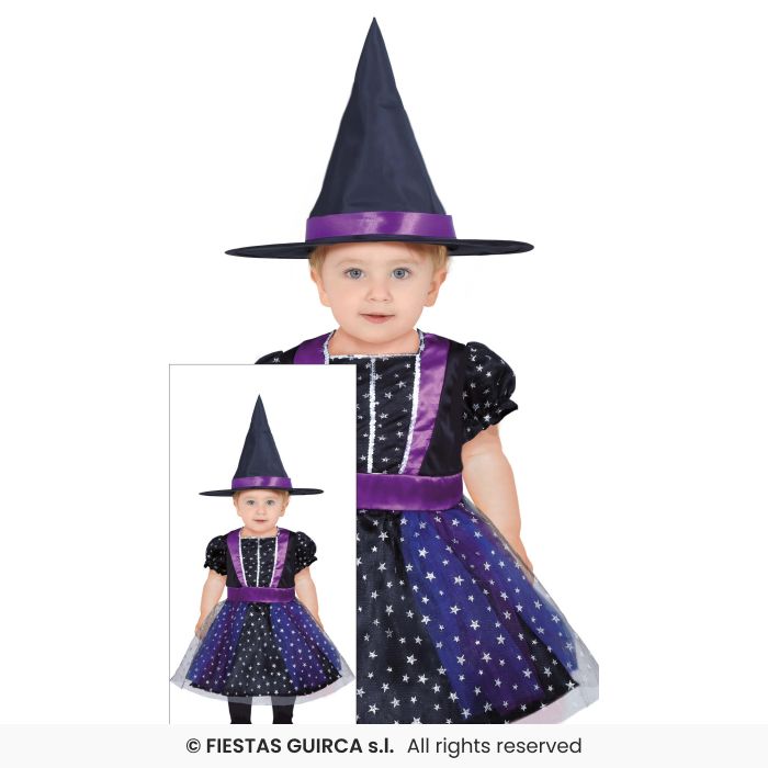 Star Witch Costume Toddlers Halloween Witches Fancy Dress Outfit Age 1-3