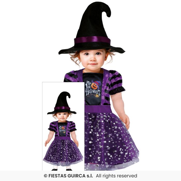 My First Witch Costume Toddlers Halloween Witches Fancy Dress Outfit Age 1-2