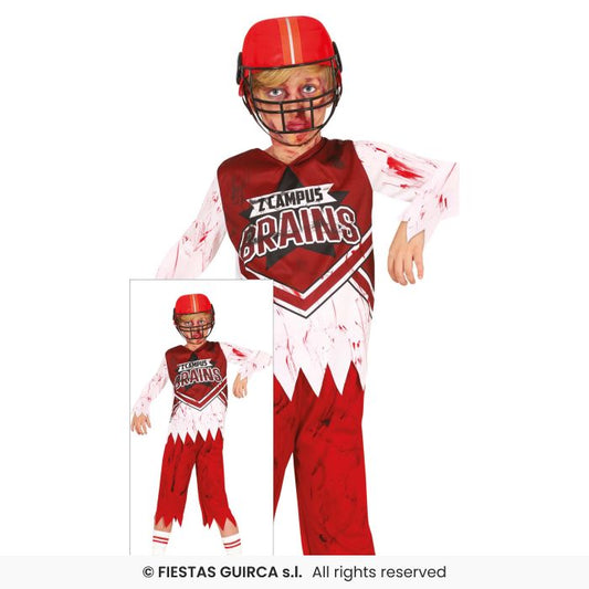 Boys Zombie Quaterback Fancy Dress Costume Kids American Football Halloween Age 3-12