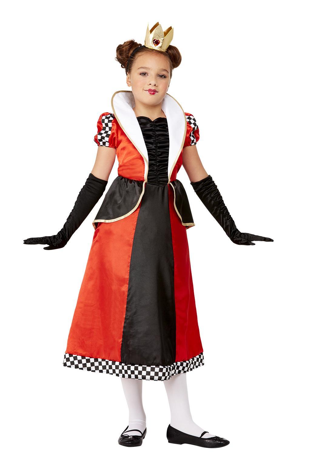 Girls Storybook Farytale Queen Of Hearts Alice In Wonderland Fancy Dress Outfit