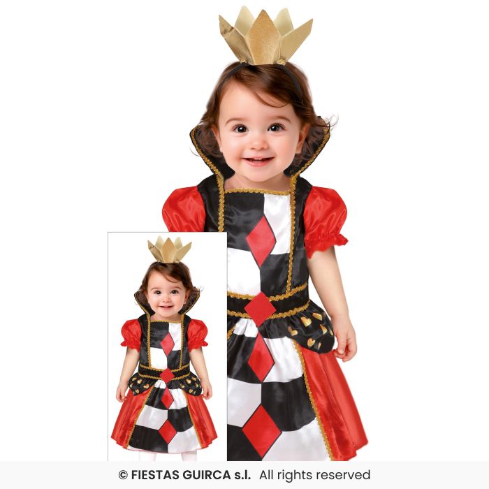 Queen Of Hearts Costume Toddlers Fairytale Fancy Dress Girls Outfit Age 1-3