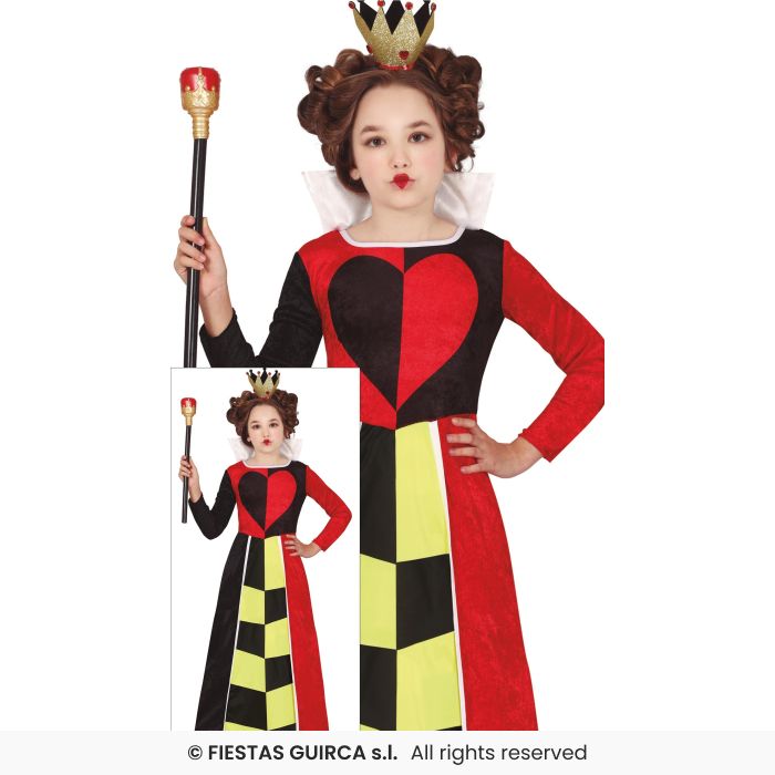 Kids Queen Of Hearts Girls Childrens Fairytale Book Day Fancy Dress Costume Age 3-12