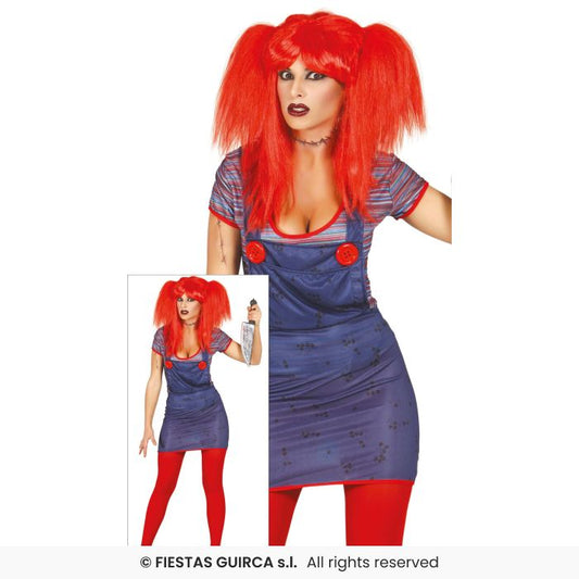 Rag Doll Ladies Child Doll Fancy Dress Costume Adults Halloween Dungarees UK 8-16