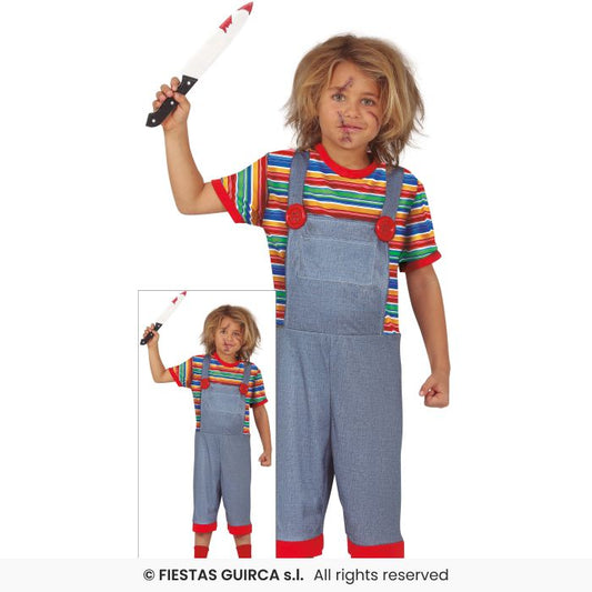 Rag Doll Denim Dungarees Kids Halloween Fancy Dress Costume Age 3-12