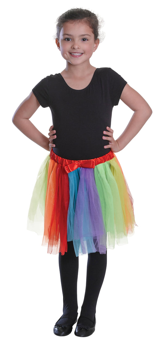 Girls Rainbow TuTu Skirt Petticoat Fancy Dress Kids Ballet Princess Dance New