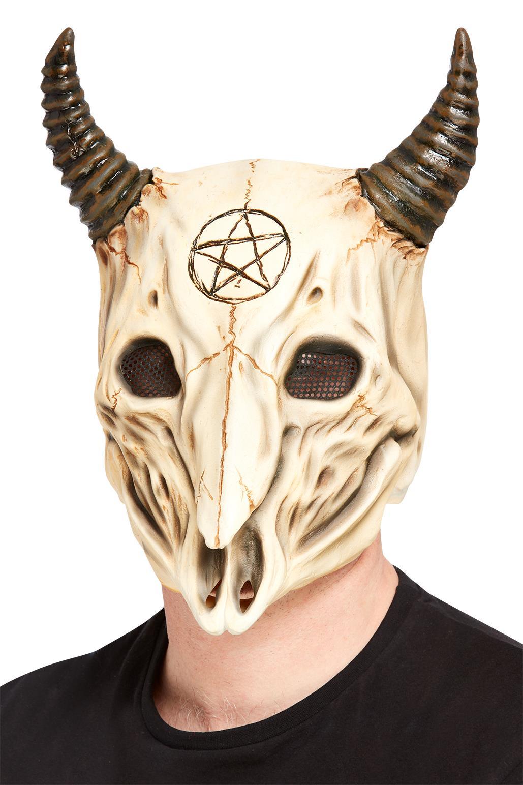 Satanic Ram Skull Overhead Mask, Latex