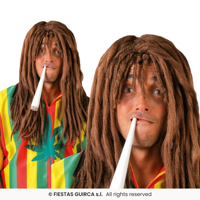Rasta Wig Brown Adults Jamacian Fancy Dress Dreadlocks Wig Mens Ladies
