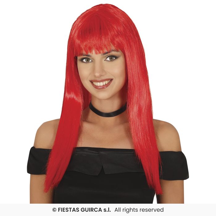Ladies Long Straight Wig With Fringe Colour Fancy Dress Wig Adults 120gram
