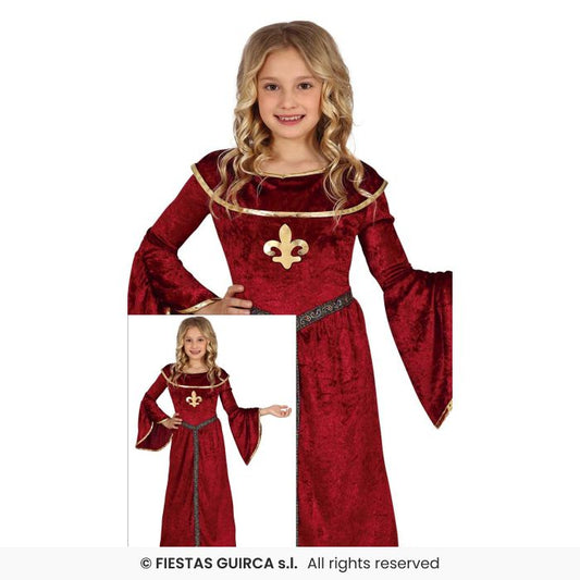 Red Medieveal Girls Fancy Dress Costume Kids Book Day Tudor Outfit Age 3-12