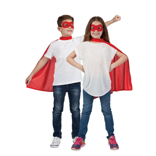 Kids Super Hero Cape & Mask Red