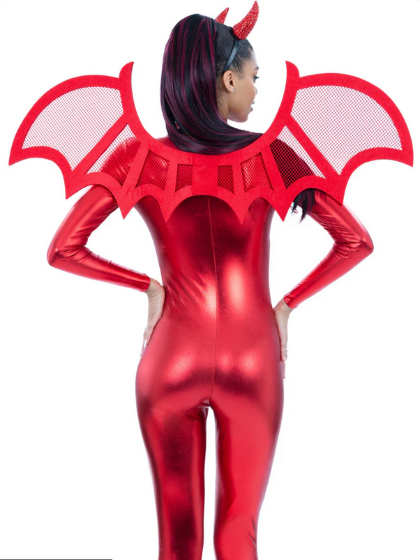 Devil Wings Adults Mesh Black Or Red Wings Halloween Fancy Dress 100x40cm