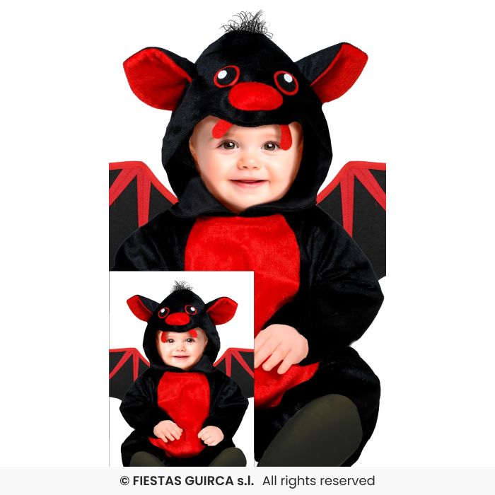 Deluxe Red Devil Bat Costume Toddlers Outfit Halloween Fancy Dress Boys Girls Age 1-2