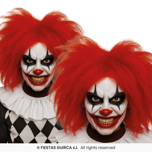 Red Clown Wig Adults Fancy Dress Mens Scary Clown Frizzy Wig Halloween
