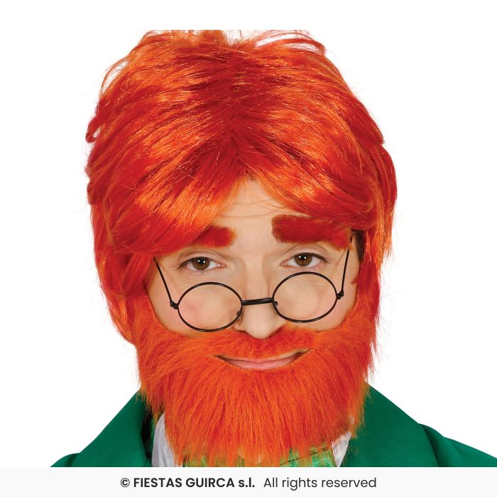 Red Haired Wig With Beard Mens Fancy Dress Accessory Adults