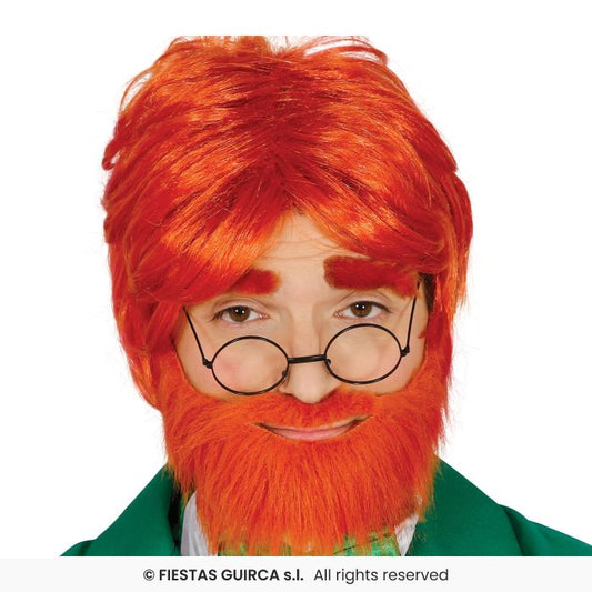 Red Haired Wig With Beard Mens Fancy Dress Accessory Adults