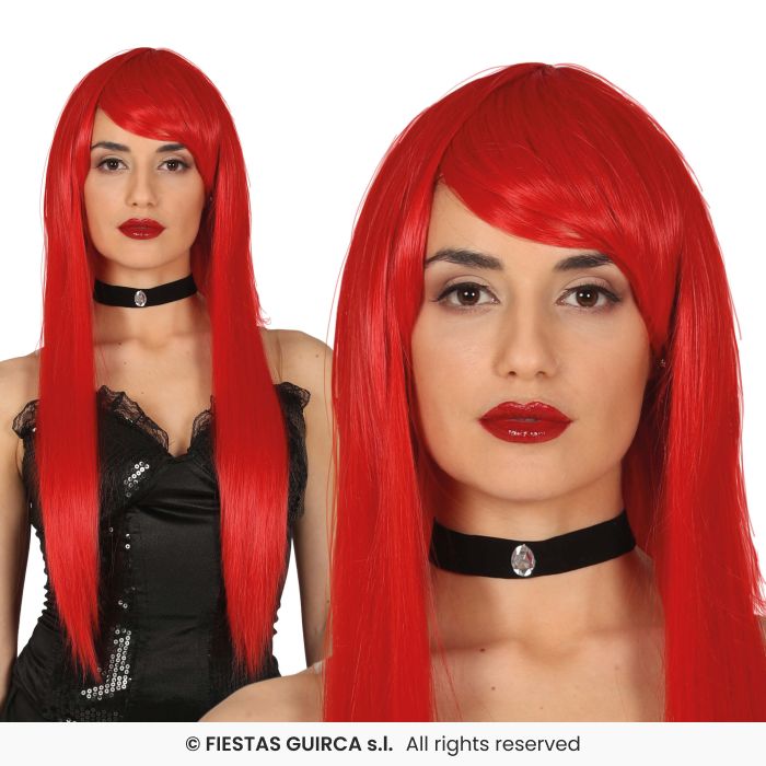 Ladies Long Straight Wig With Fringe Colour Fancy Dress Wig Adults 120gram