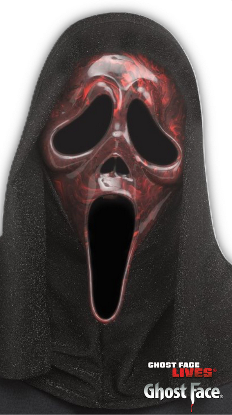 Ghost Face® Marbled Mask - Red Adults Fun World Fancy Dress Scream Mask