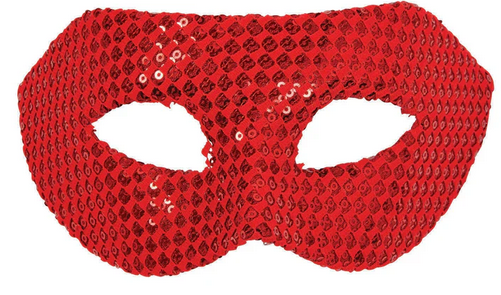 Red Sequing Eyemask Ladies Opera Devil Masquerade Fancy Dress Mask Halloween