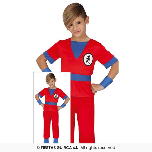 Red Ninja Costume Kids Martial Arts Samurai Fancy Dress Outfit Boys Girls Age 3-12