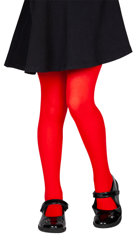 Kids Tights Red Childrens Tights Fancy Dress Party School Christmas Halloween