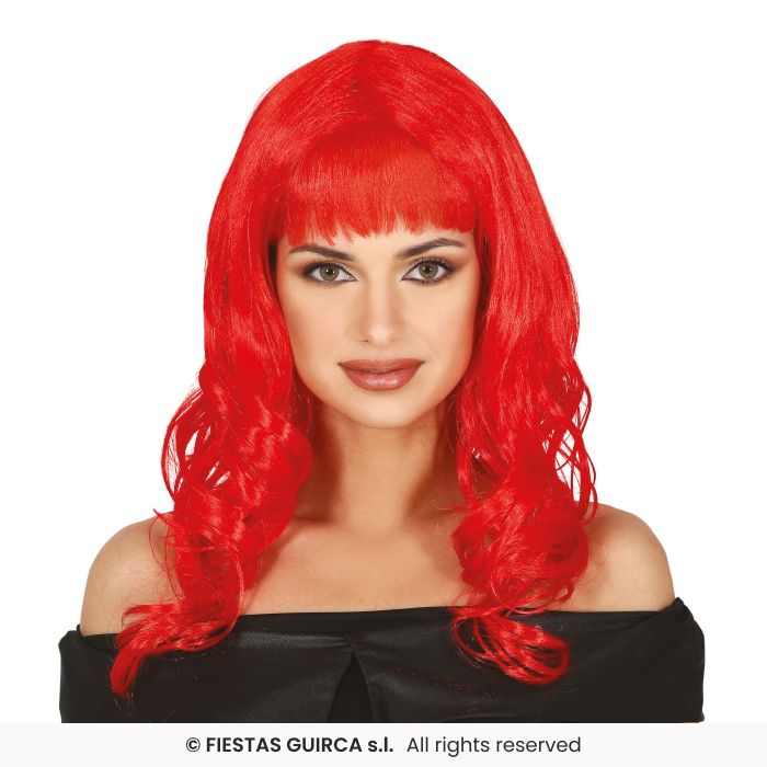Ladies Long Curly Wig With Fringe Colour Fancy Dress Wig Adults