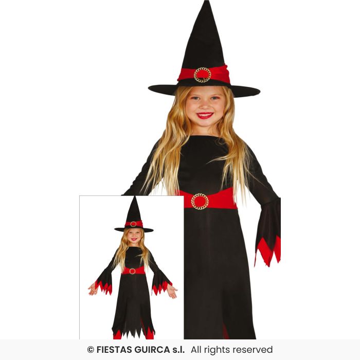 Girls Red Witch Costume Girls Black Witches Halloween Fancy Dress Outfit Age 3-12