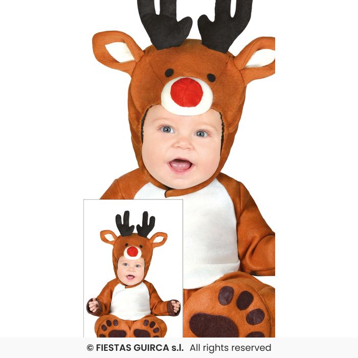 Reindeer Costume Toddler Fancy Dress Outfit Rudolph Kids Christmas Nativity Age 1-2