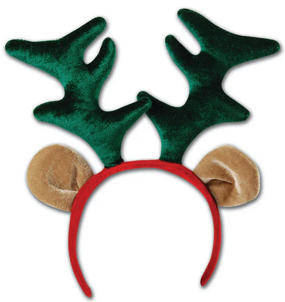 Reindeer Head Boppers Adults Fancy Dress Party Prop Xmas Antlers