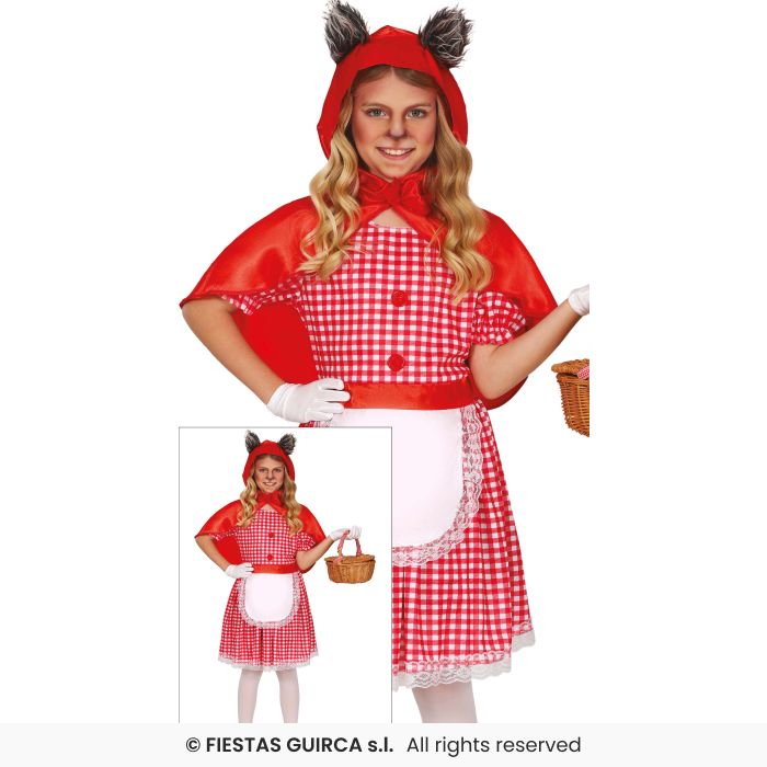 Red Riding Hood Wolf Costume Girls Werewolf Fairytale Fancy Dress Outfit Age 3-12