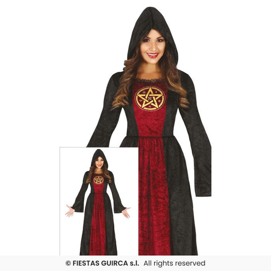 Hooded Ritual Spirit Lady Fortune Teller Card Reader Fancy Dress Costume