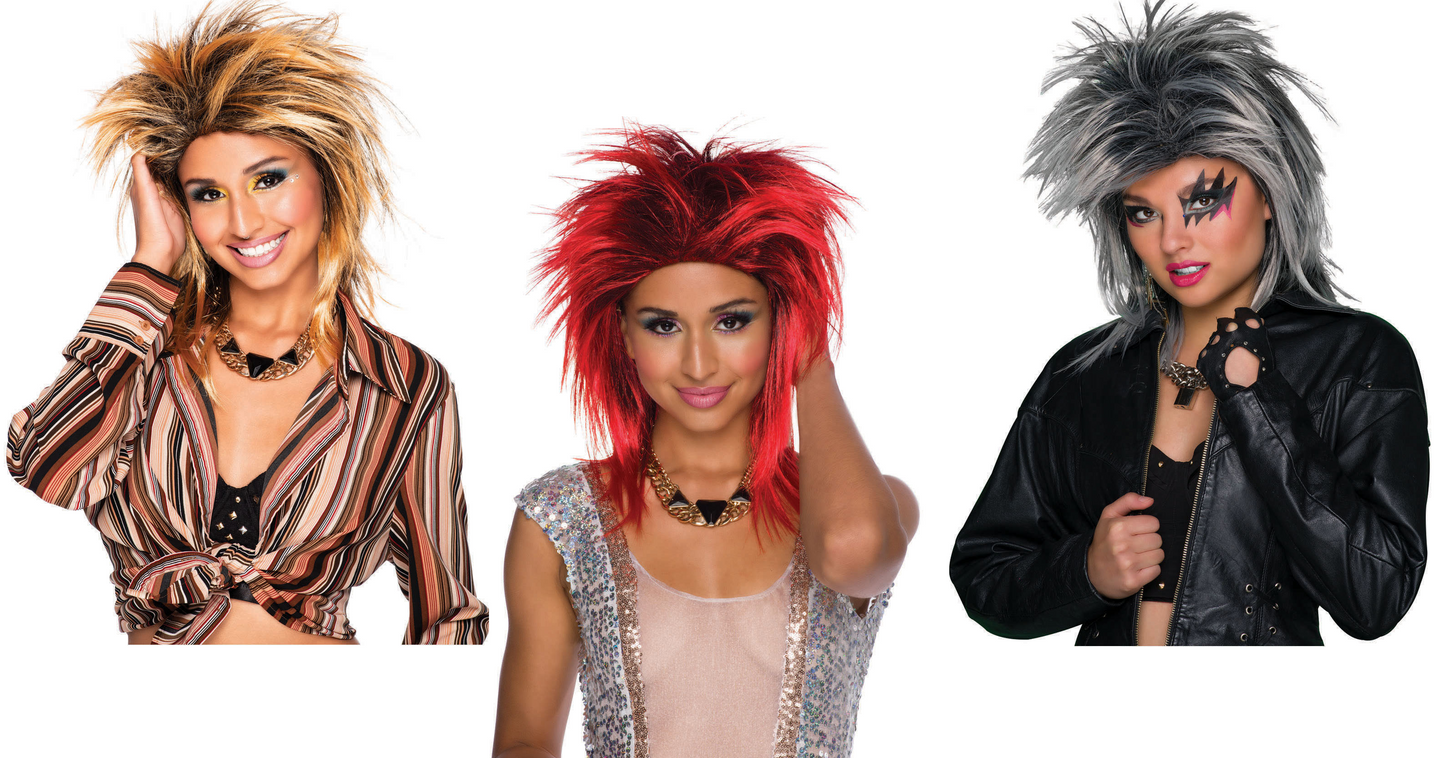 Tina Two Tone Mullet Wig Ladies 1980s 80s Fancy Dress Accessory