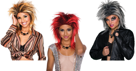 Tina Two Tone Mullet Wig Ladies 1980s 80s Fancy Dress Accessory