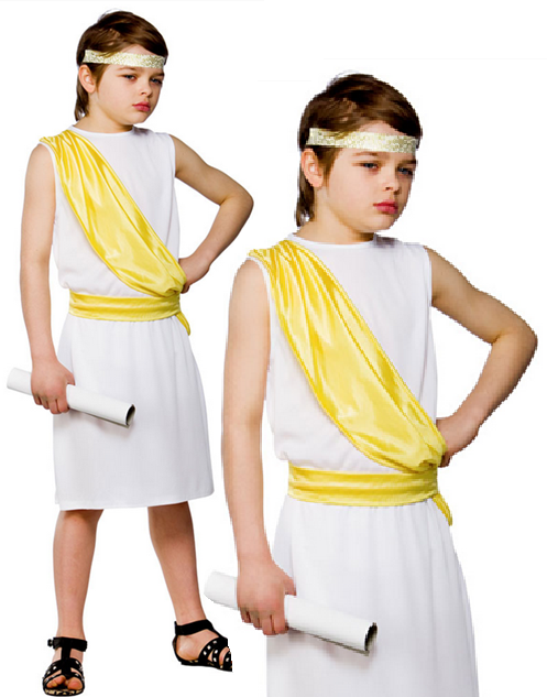 Child Ancient Greek Boy Outfit Fancy Dress Costume Book Day Toga Kids Boys
