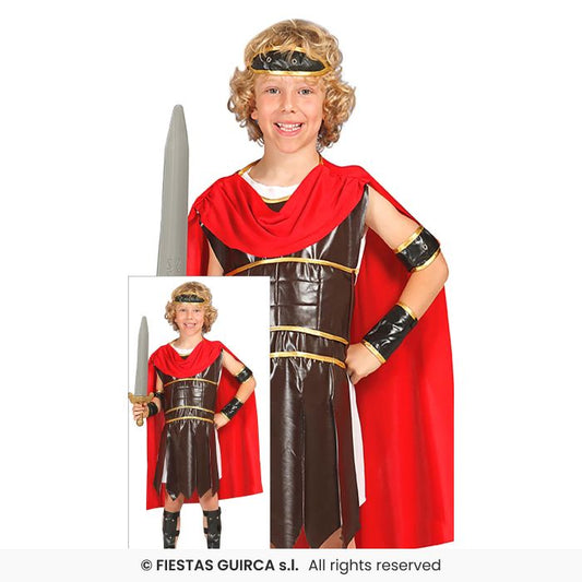 Roman Warrior Costume Boys Gladiator Kids Fancy Dress Outfit Book Day Age 5-12