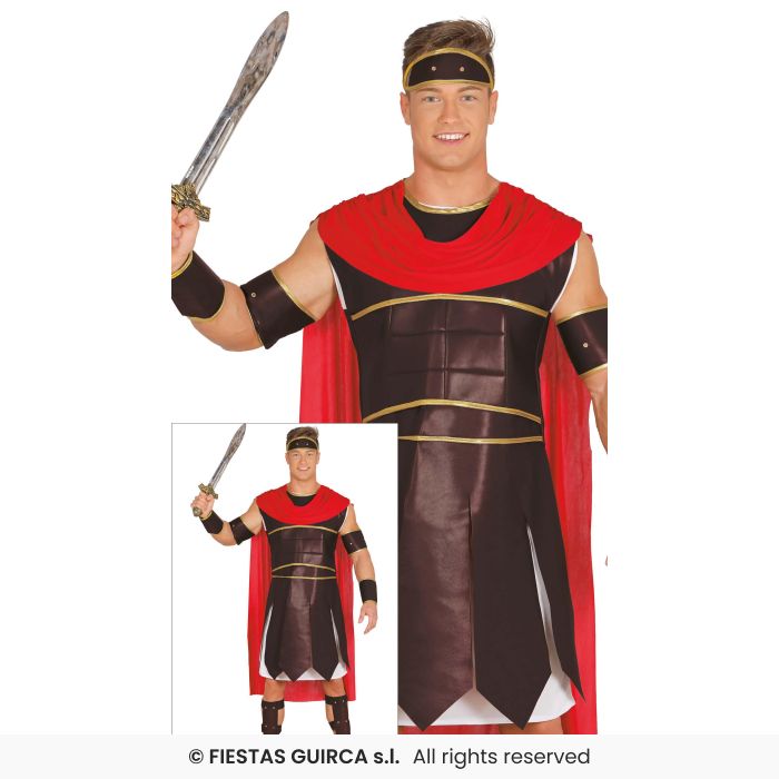 Roman Warrior Costume Centurion Mens Gladiator Adults Fancy Dress Outfit M-XXL