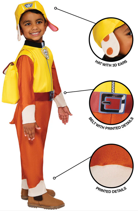 Rubble Costume Adventure Bay Paw Control Toddlers Fancy Dress Official Outfit Age 2-4