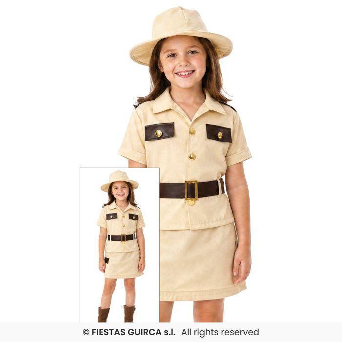 Safari Girl Jungle Explorer Girls Occupations Fancy Dress Costume Age 5-12